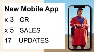 New Mobile App
x 3 CR
х 5 SALES
17 UPDATES
 