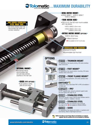 Tolomatic rod and rodless style electric actuators brochure | PDF