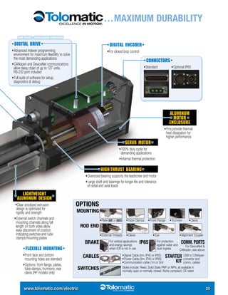 Tolomatic rod and rodless style electric actuators brochure | PDF