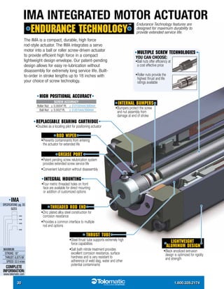 Tolomatic rod and rodless style electric actuators brochure | PDF