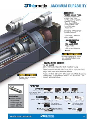 Tolomatic rod and rodless style electric actuators brochure | PDF