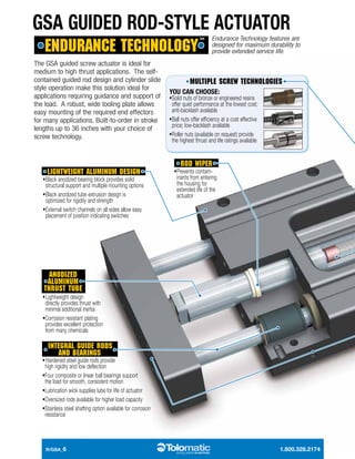 Tolomatic rsa gsa rod-style screw drive actuator brochure | PDF