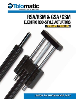 RSA/RSM & GSA / GSM
Electric Rod-Style ActuatorS
LINEAR SOLUTIONS MADE EASYLINEAR SOLUTIONS MADE EASY
 