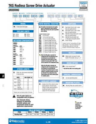 Tolomatic tks & tkb electric rodless actuator brochure | PDF