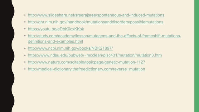 Types of Mutation :- Frameshift, Reversion and Spontaneous | PPTX ...