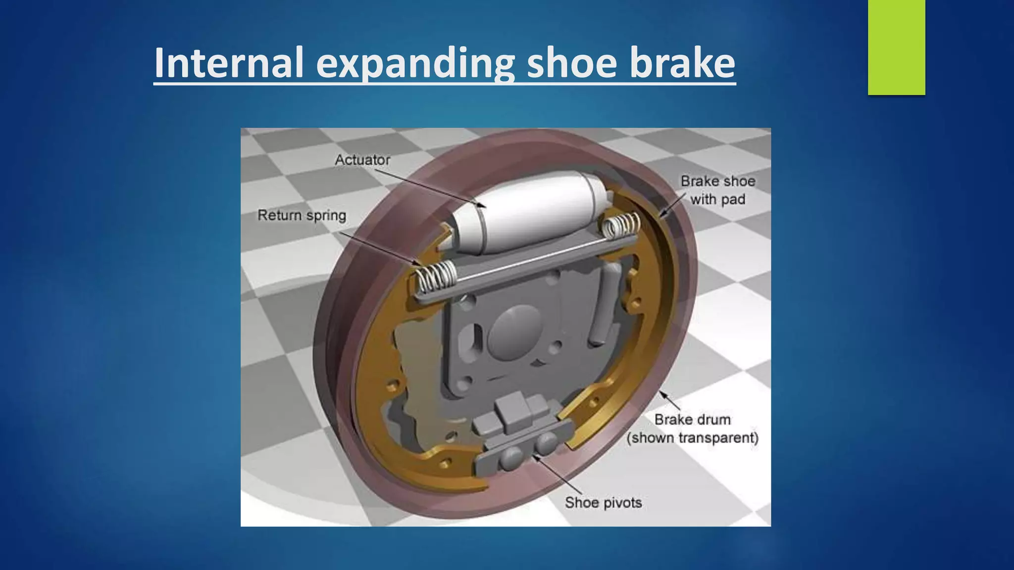 Internal expanding shoe brake
 