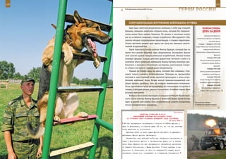 120                                                                                                           121

         В Пограничных войсках ФСБ России.
                                                                   ГерОИ рОССИИ

             СОКрУШИТеЛЬные ШТУрМОвКИ ЛеЙТенанТа КУЧИна
             Едва пара советских штурмовиков появилась в небе над станцией                 веЛИКаЯ ПОБеда:
         Крицино, немецкие зенитчики открыли огонь, который без преувели-                  денЬ за днеМ
         чения можно было назвать бешеным. Не прошло и несколько минут,
                                                                                              Закавказского фронта в
         как из-за облаков появились четыре истребителя «Мессершмитт-109»,
                                                                                    наступление против 1-й немецкой
         пилоты которых патрулировали прилегающую к станции территорию.                             танковой армии.
         Стоило летчикам увидеть друг друга, как сразу же завязался ожесто-          1 января – 4 февраля 1943 года
         ченный воздушный бой.                                                     Северо-Кавказская наступательная
             Герой Советского Союза капитан Виктор Кравцов, который был во                  операция войск Южного и

         время того вылета ведущим пары штурмовиков, бесстрашно бросил             Закавказского (Северо-Кавказского)
                                                                                                           фронтов.
         свой самолет против четырех немецких истребителей. Умелые боевые
                                                                                                 3 января 1943 года
         маневры офицера сковали действия фашистских летчиков в небе и в
                                                                                        Войска Закавказского фронта
         конечном итоге позволили лейтенанту Борису Кучину вплотную при-
                                                                                          освободили города Моздок и
         близиться к эшелону с топливными цистернами, уничтожение которо-                                  Малгобек.
         го и было в те минуты главной целью штурмовиков.                                        4 января 1943 года
             Первый же боевой заход на атаку, который был совершен с бре-               Войска Закавказского фронта
         ющего полета, оказался результативным. Невзирая на чрезвычайно                    освободили город Нальчик.

         плотный и ожесточенный огонь зенитной артиллерии и атаки истре-                         5 января 1943 года

         бителей, лейтенант Борис Кучин меткой пушечно-пулеметной оче-                  Войска Закавказского фронта
                                                                                       освободили город Прохладный.
         редью прошил цистерны, пять из которых моментально вспыхнули.
                                                                                                 6 января 1943 года
         Огонь практически сразу же перекинулся на станционные постройки и
                                                                                         Указ Президиума Верховного
         склады, в которых начали рваться боеприпасы. Основная задача была              Совета СССР о введении новых
         успешно выполнена.
             Выйдя из боя и умело маскируясь в складках местности, Герой Совет-
         ского Союза капитан Виктор Кравцов и лейтенант Борис Кучин вскоре
         один за другим уже сажали свои штурмовики на взлетно-посадочную          Тактическое учение
         полосу прифронтового аэродрома.                                          в Сибирском военном округе.



                                                              Приложение
                         ДИРЕКТИВА СТАВКИ ВГК № 30141
                  КОМАНДУЮЩЕМУ ВОЙСКАМИ ЮГО-ЗАПАДНОГО ФРОНТА
           ОБ УТОЧНЕНИИ ПЛАНА ОТРАЖЕНИЯ ВОЗМОЖНОГО УДАРА ПРОТИВНИКА
                                                         24 июня 1943 г.
       На нее одновременно возлагается и оборона на 120-км фронте, и
      удар на Дебальцево, на глубину свыше 100 км, что она при наличных
      силах выполнить не в состоянии.
          Действия войск на левом крыле фронта абсолютно не увязаны с
      действиями Южного фронта. Необходимо:
          Разработать план действий войск при наступлении противника на
      стыке с Воронежским фронтом с одновременным ударом его в направ-
      лении Изюм, Купянск или при одновременном наступлении противника
      на стыках с Воронеж¬ским и Южным фронтами. В этих случаях, в за-
      висимости от обстановки, на одном из направлений следует прочно
      прикрыться частью сил, опирающихся на создаваемые заграждения,
 