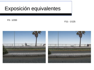 Exposición equivalentes
F9 - 1/200
F11 - 1/125
 