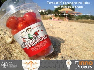 .
Tomaccini : Changing the Rules
- from Veggies to Snack -
Christos D. Katsanos, Μ.Sc. Agronomist, ΜΒΑ
 