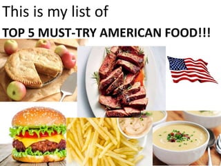 traditional american food list
