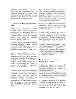 A Tomada de Decisão e a Estratégia Operatória