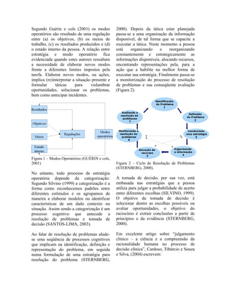 A Tomada de Decisão e a Estratégia Operatória