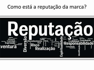 Como está a reputação da marca?
 