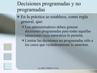 Programa Decisiones Toma de decisiones | PPT