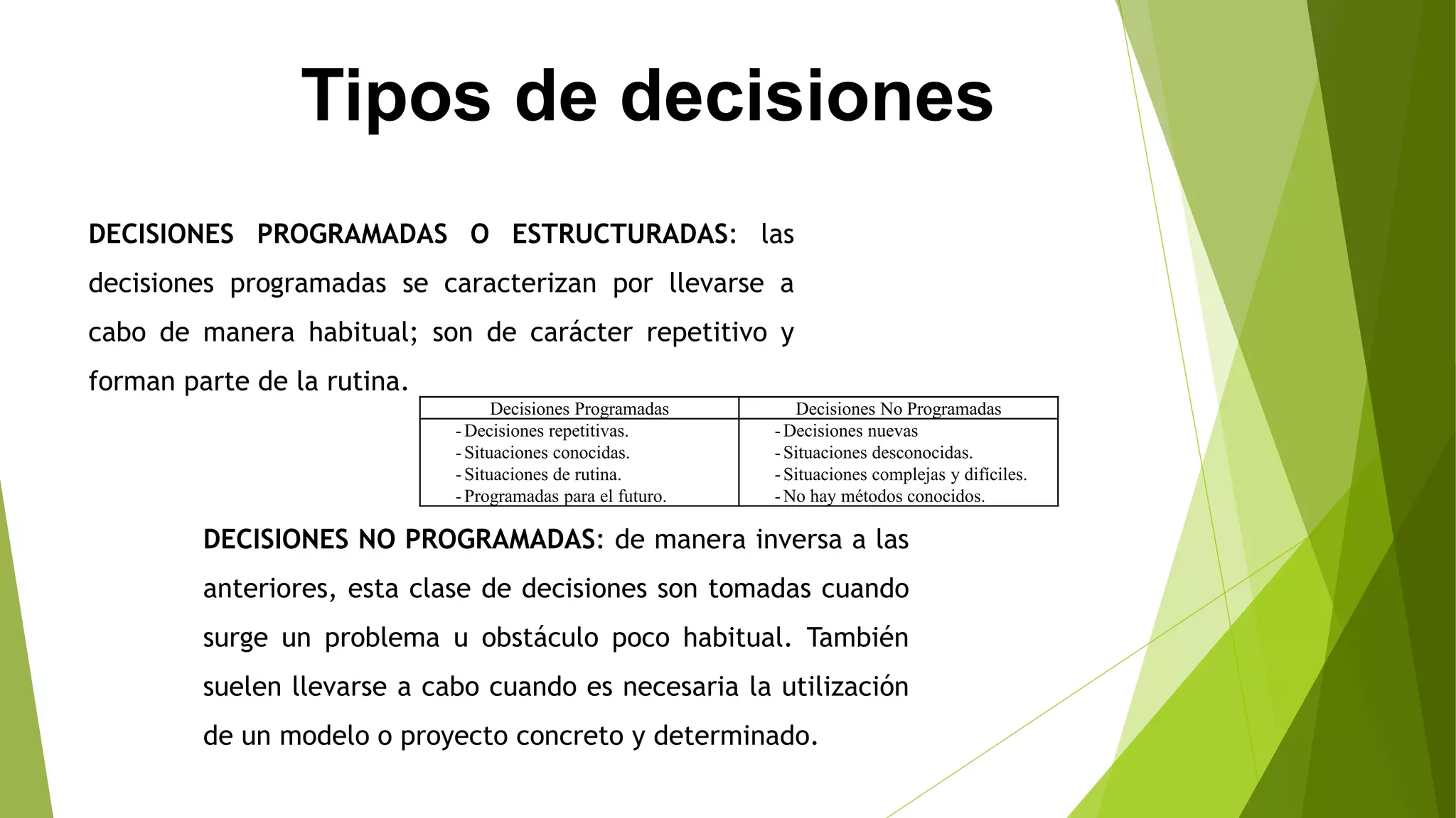 Programa Decisiones Toma de decisiones | PPT