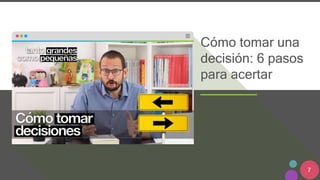 7
Cómo tomar una
decisión: 6 pasos
para acertar
 