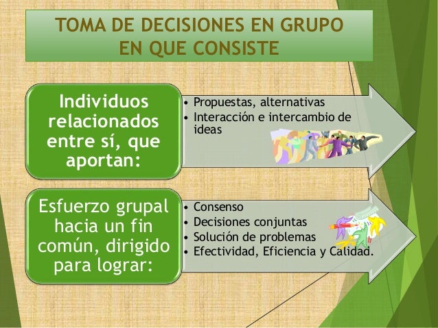 Toma de decisiones a nivel individual y grupal