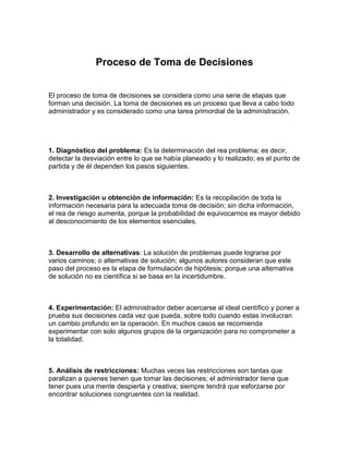 Toma de decisiones evidencia