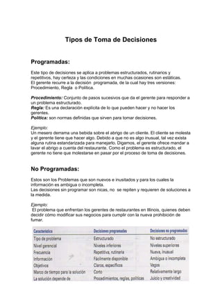 Toma de decisiones evidencia