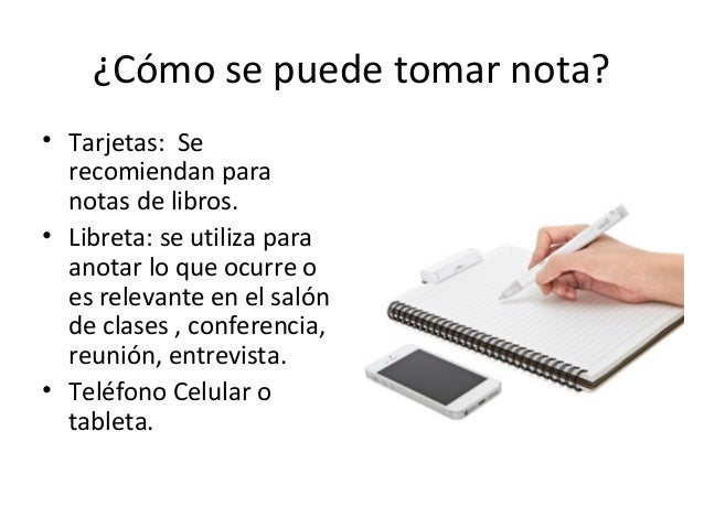 Toma de notas Toma de notas
