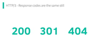 HTTP/3 - Response codes are the same still
200 404
301
 
