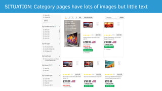 SITUATION: Category pages have lots of images but little text
 