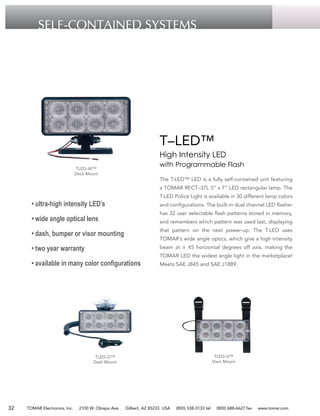 T-LED Programmable LED Light

4.5"
3.375"

7.5"

4.5"

Ordering Information

Please specify lens colors and model number w...