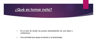 Tomar notas | PPTX
