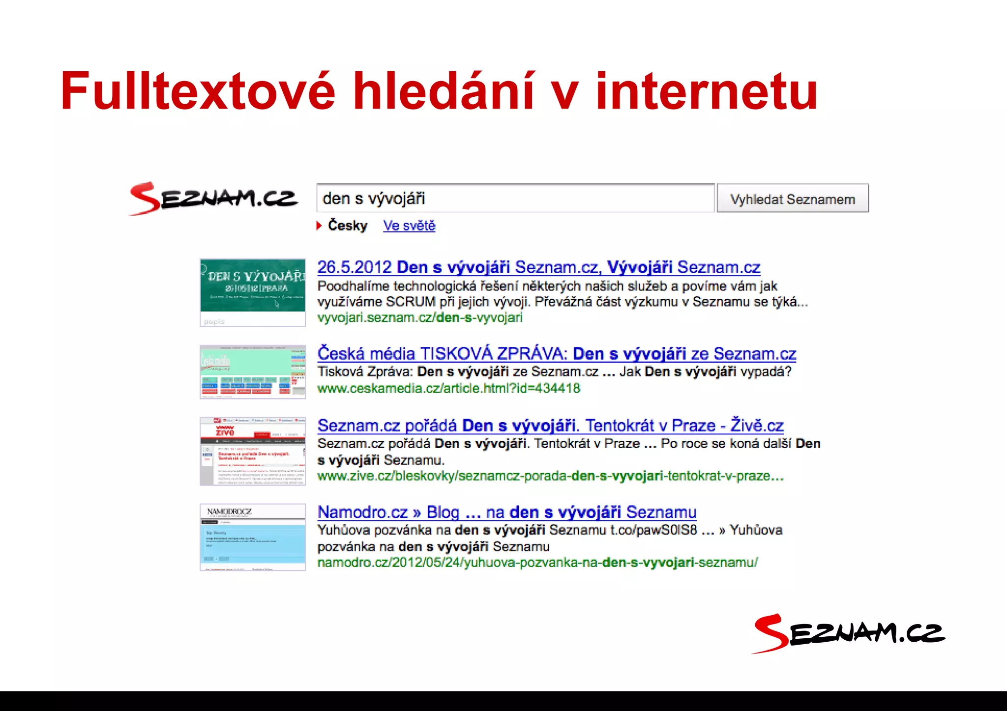 Fulltextové hledání v internetu
 