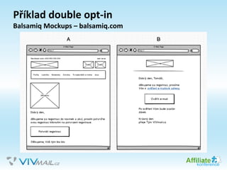 Příklad double opt-in
Balsamiq Mockups – balsamiq.com
 