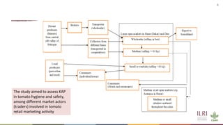 Overview of quantitative knowledge, attitude and practice of tomato traders on tomato hygiene and safety in Ethiopia and Burkina Faso
