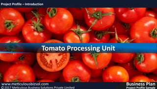 Project Profile – Introduction
Tomato Processing Unit
 