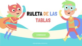 RULETA DE LAS
TABLAS
Let’s go!
COMENZAR
KREA MATERIAL EDUCATIVO
 
