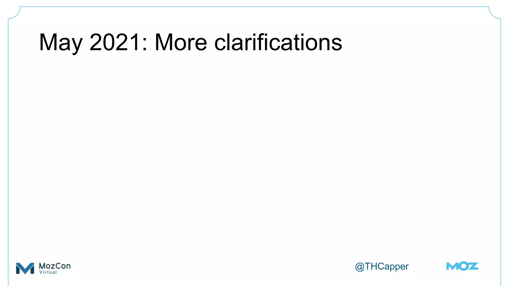 @THCapper
May 2021: More clarifications
 