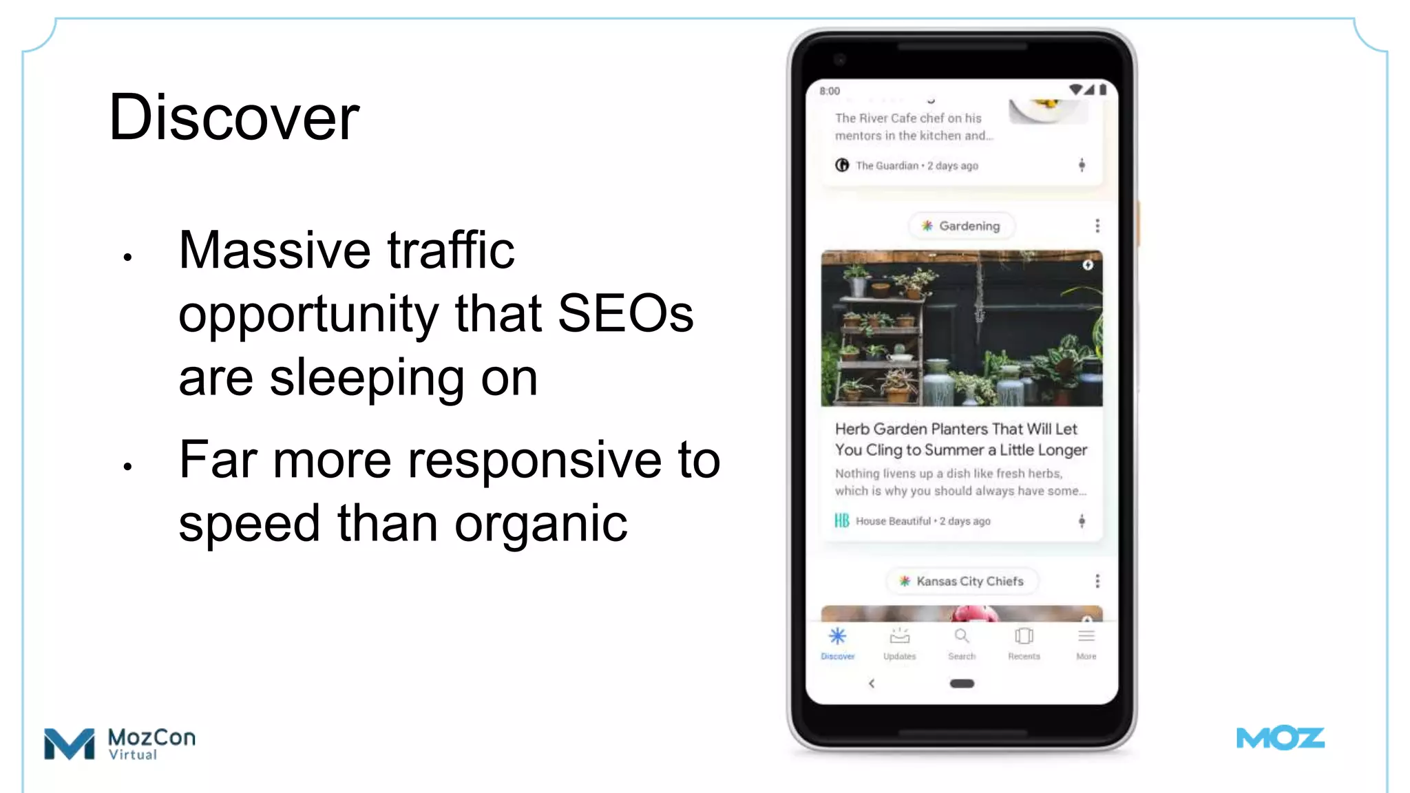 @THCapper
Discover
• Massive traffic
opportunity that SEOs
are sleeping on
• Far more responsive to
speed than organic
 