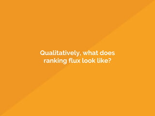 Qualitatively, what does
ranking flux look like?
 