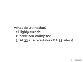 @THCapper
What do we notice?
1.Highly erratic
2.Interflora collapsed
3.DA 33 site overtakes DA 53 site(s)
 