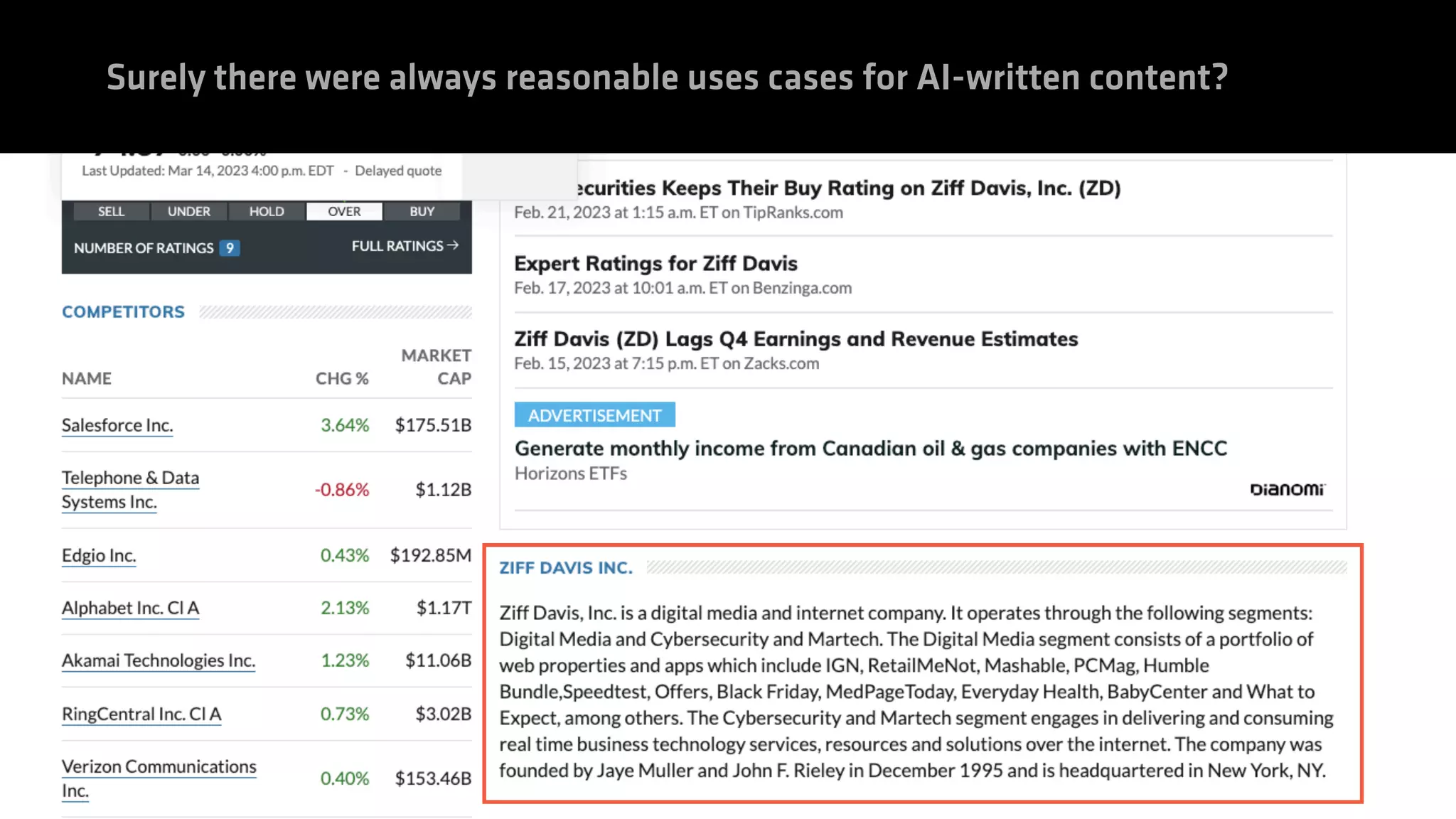 Surely there were always reasonable uses cases for AI-written content?
 