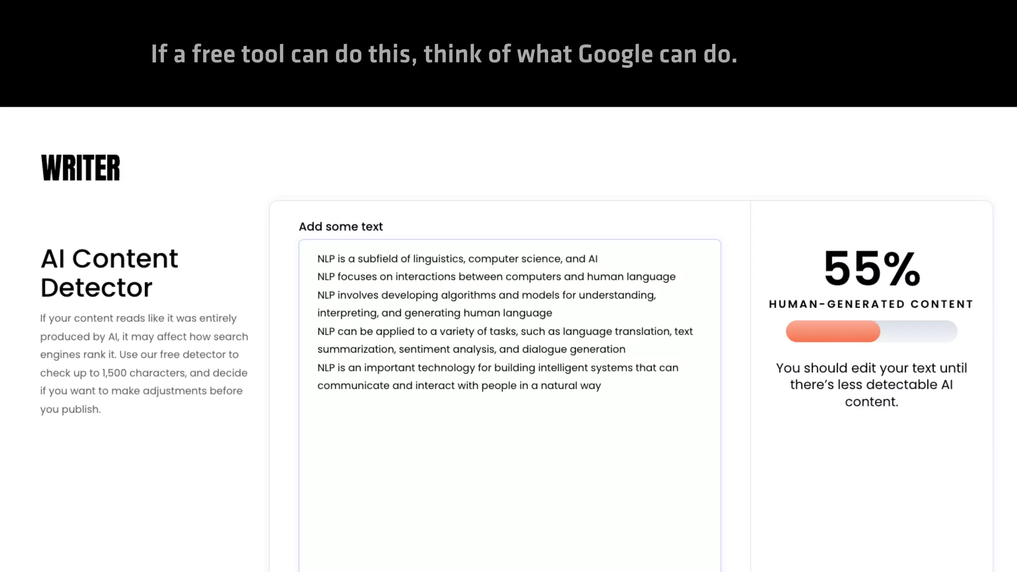 If a free tool can do this, think of what Google can do.
 