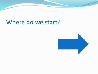 Where do we start?
 