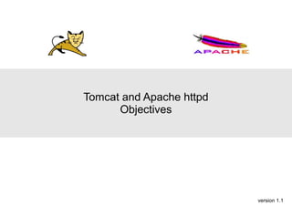 Tomcat and Apache httpd
Objectives

version 1.1

 