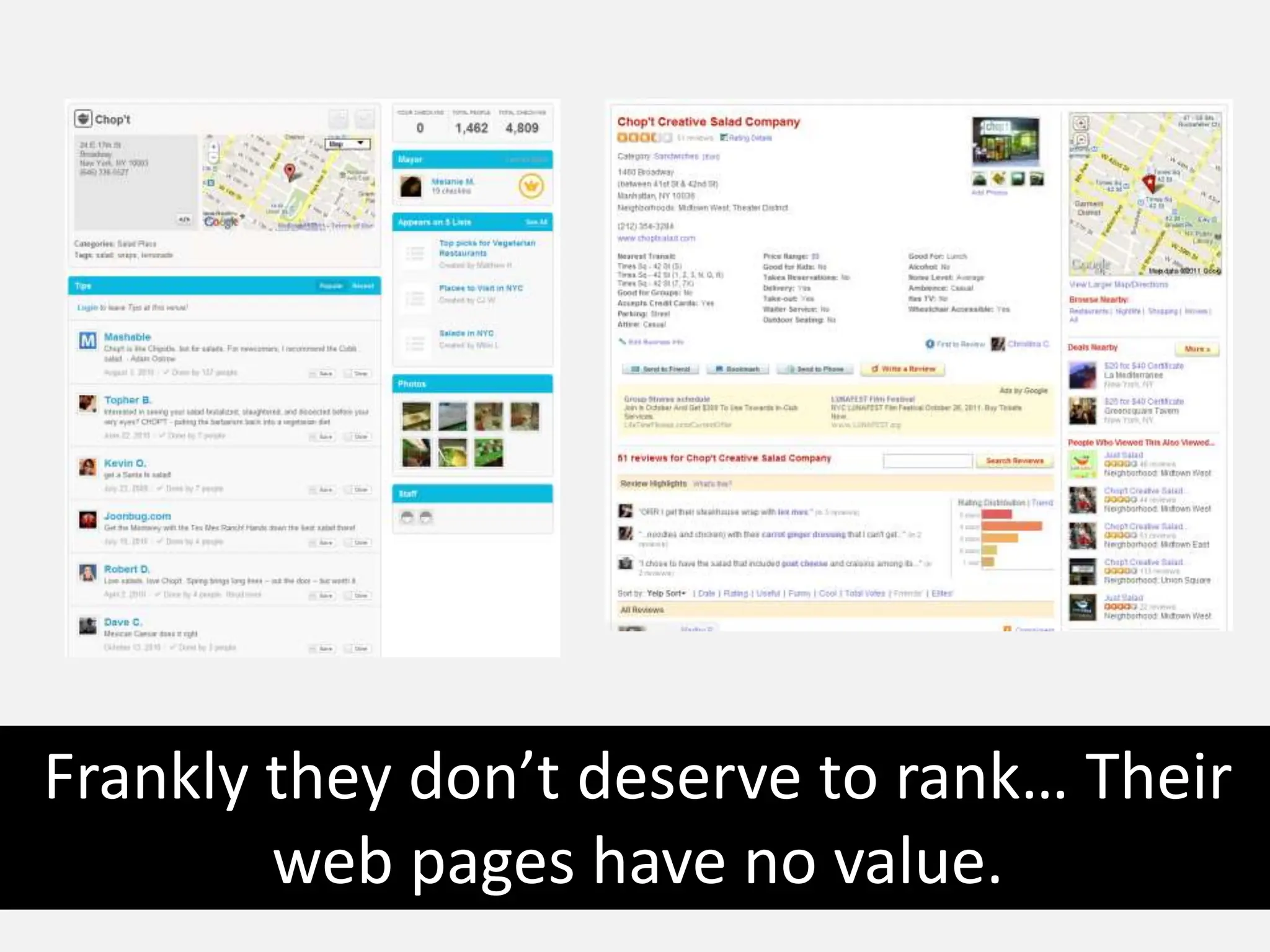Frankly they don’t deserve to rank… Their web pages have no value.