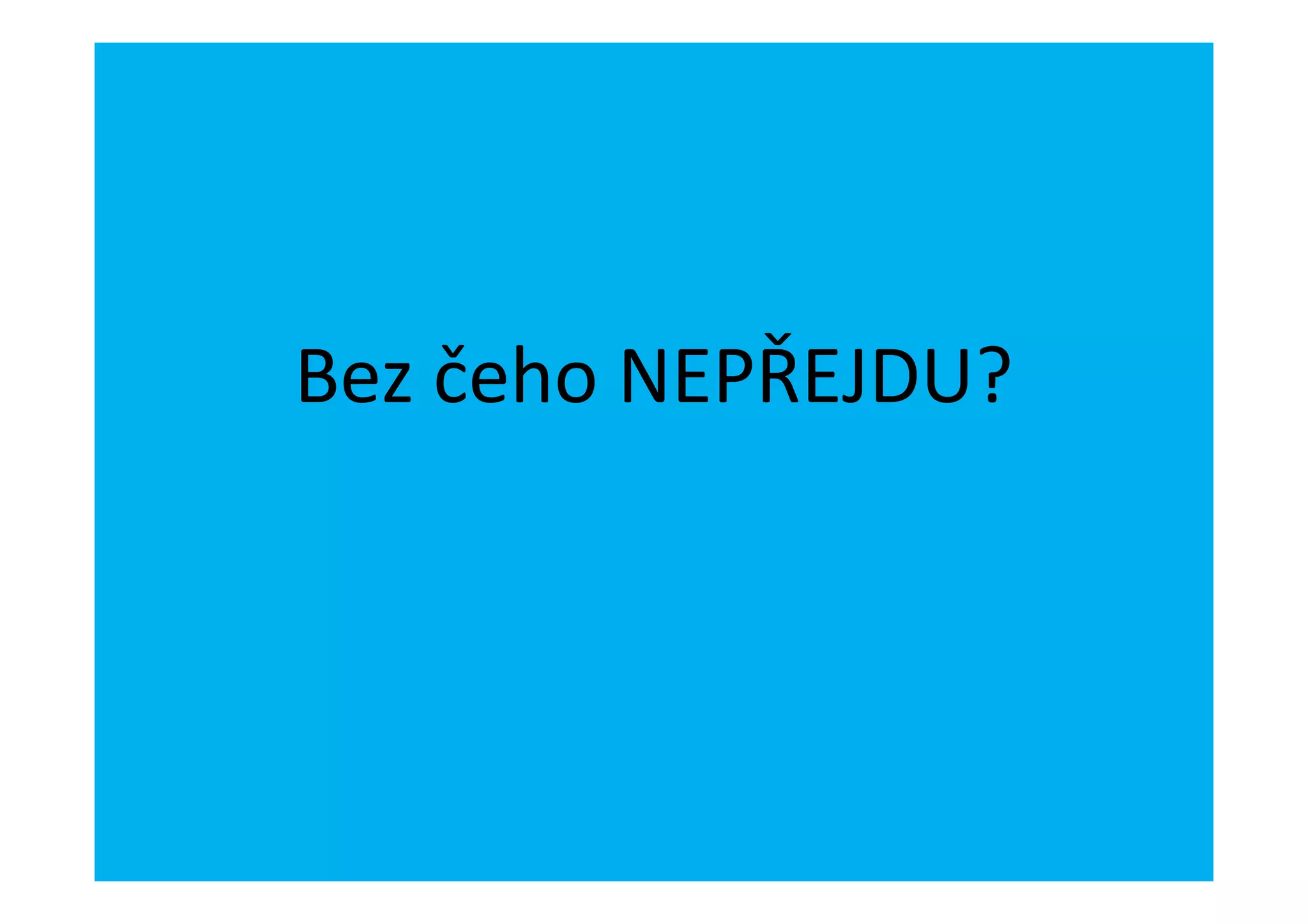 Bez čeho NEPŘEJDU?
 