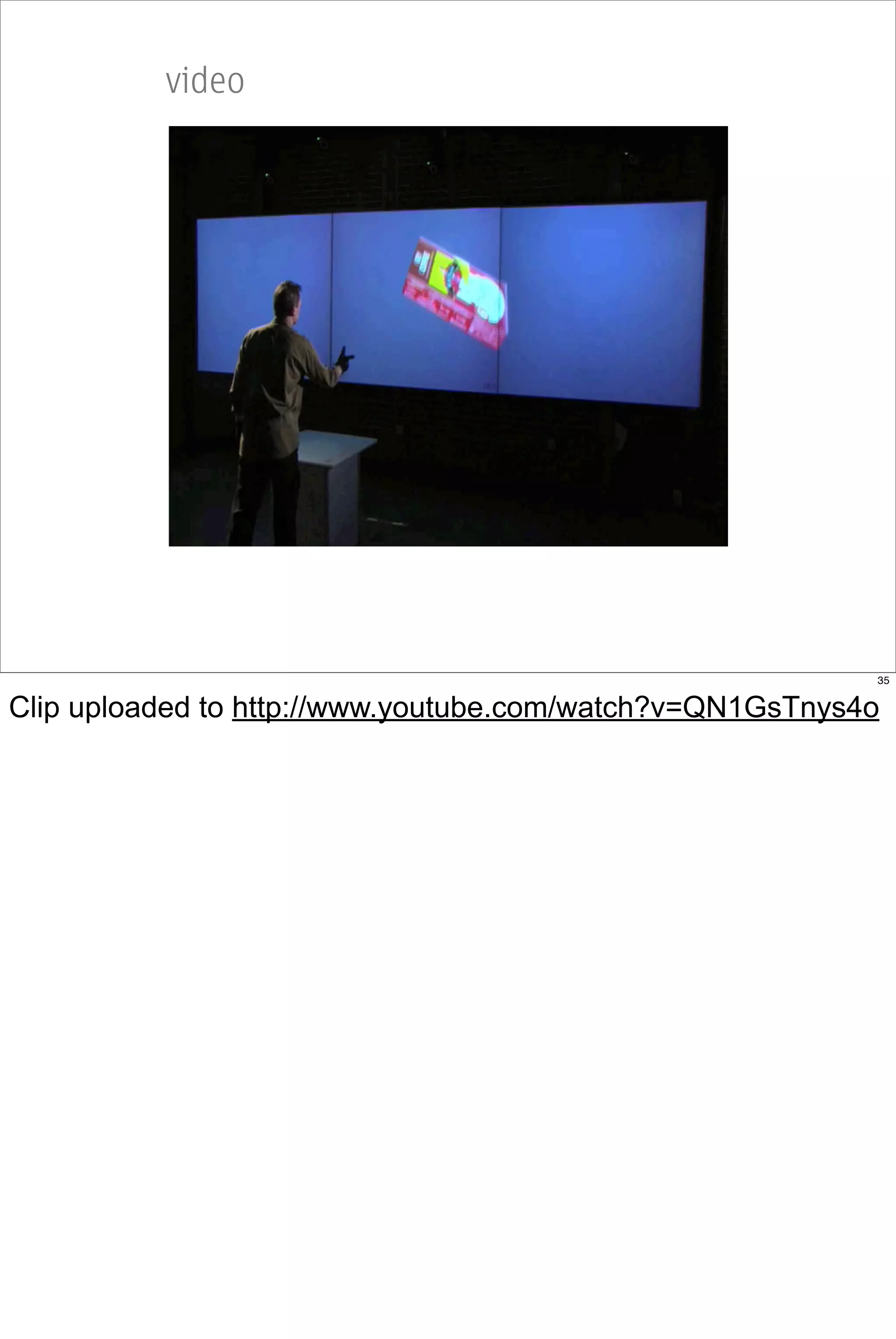 video




                                                          35


Clip uploaded to http://www.youtube.com/watch?v=QN1GsTnys4o
 