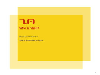 Business Overview Some Data About Shell Who is Shell? 1.0 