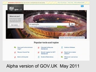 Alpha version of GOV.UK May 2011
 