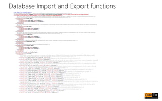 Database Import and Export functions
 