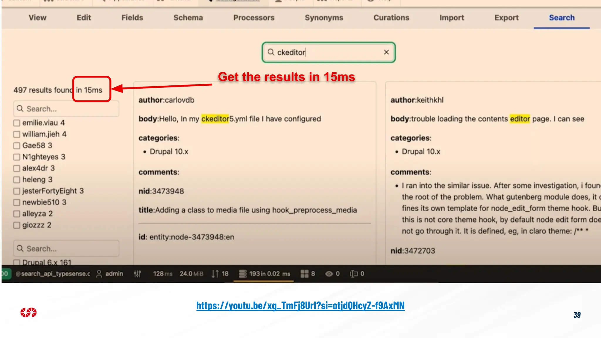 39
https://youtu.be/xg_TmFj8UrI?si=otjdQHcyZ-f9AxMN
Get the results in 15ms
 
