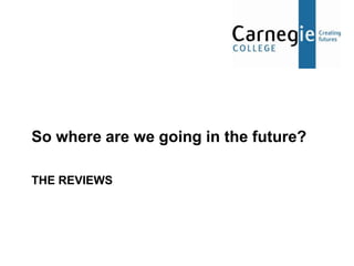 So where are we going in the future?

THE REVIEWS
 