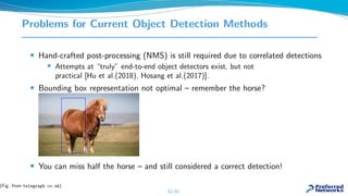 Problems for Current Object Detection Methods
• Hand-crafted post-processing (NMS) is still required due to correlated det...